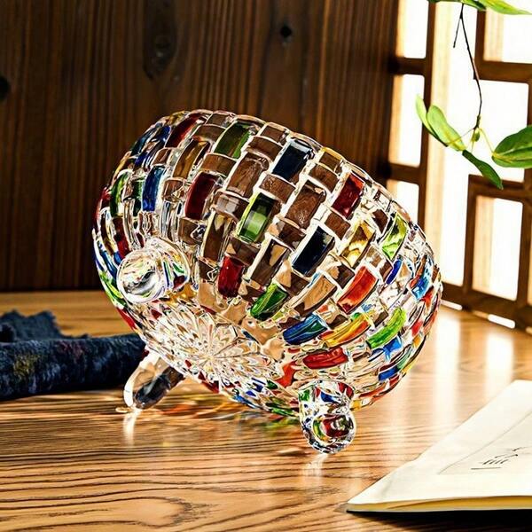 Bocal à bonbons peint dans le style italien, bocal à bonbons en verre tressé, bocal de rangement pour collations, décoration d'intérieur