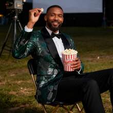 Men Suits Shawl Collar Wedding Groom Tuxedo Slim Fit Formal Banquet Blazer Masculino Jacket - 綠色 - 查看 10