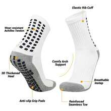 3 Pairs/Set Football Socks, Moisture-Wicking Terry Sole Sports Socks For Outdoor, Basketball, Running