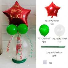 9 peças/Conjunto Balões Decorativos para Festa de Natal, Balões Metálicos Estrelados e Redondos Vermelhos/Verdes de 18 Polegadas e Balões de Látex Transparentes, Balões de Látex Vermelhos e Verdes de 5 Polegadas, Adequado para Decoração de Ano Novo, Presente de Réveillon 2026 - Multicolorido - Visão 14