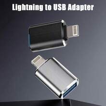 1 个 Lightning 转 USB 快速充电和数据传输适配器，兼容 14/13/12/11/Pro/Pro Max/Mini/Xs Max/XR/X、iPad 和其他 Lightning 端口设备 - 彩色 - 查看 2