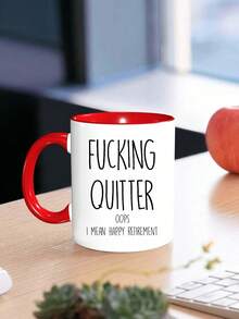 1 peça 11oz Quitter, caneca de aposentadoria, presente engraçado de aposentadoria para um homem, presentes de aposentadoria para mulheres, caneca de escritório, decorações de Natal, presente divertido para aniversários, feriados e festas, ideal para amigos, acessórios para cafeteria, reutilizável, Natal, lavar somente à mão, ideal para bebidas quentes e frias, decoração de quarto, utensílios para bebidas de inverno, presente atencioso, lembrança de família, presentes de dia dos namorados, casamento