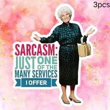 1pc/3pcs Golden Girls Sarcasm Quote Vinyl Sticker, Waterproof , Perfect For Car, Laptop, Window, Door, Refrigerator, Water Bottle Decoration, Colorful And Long-Lasting Scrapbook Supplies Scrapbook Stationery Stickers - Multicolor - View 11