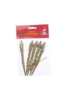 5PCS Christmas-Colored Glitter Plastic Icicles Decorative Pendants, Perfect For Christmas Tree Decoration And Christmas Party Hanging Decorations, Holiday Decorations, Festive Ornaments, Classic Christmas Style, Elegant Holiday Accents, Durable Ornaments, Decorative Ice Decor, Hanging Ornaments, Christmas Shoppers - Red - View 7