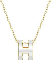 H Necklace For Women18K Gold Plated Classic Letter Design Cute Fashion Necklace Pendant Jewelry Gifts For Women2025 - 橘色 - 查看 8