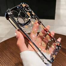 Funda de Teléfono de Regalo de Navidad con Diseño de Hombre de Jengibre y Copo de Nieve Marrón para 16 15 14 13 12 11 Pro X XR XS 8 Plus, Transparente, Suave y Resistente a Impactos - Colores mixtos - Ver 3