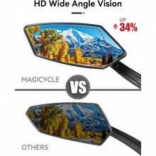 Bike Side Mirror 1 Pair Handlebar Rear View EBike Mirrors 360 Degree Adjustable Rotatable Bicycle Mirrors  Wide Angle HD Glass - Black - View 4