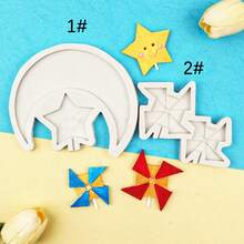 1 Peça Molde de Silicone em Formato de Estrela e Lua, Molde de Decoração de Bolo em Formato de Lua e Estrela de Desenho Animado, Decoração de Bolo de Pasta de Açúcar DIY, Chocolate, Biscoito, Bandeja de Joias, Vela, Molde de Sabão, Adequado para Feriados, Festas, Aniversários, Chá de Bebê, Casamentos, Cores e Estilos Variados