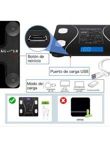 Smart Digital Body Scale Electronic Bluetooth Body Fat Indicator - Blanco - Ver 8