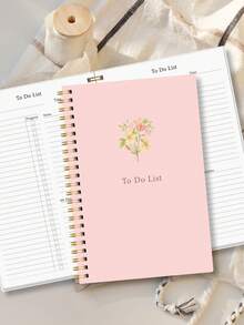 1pc Daily Planner Notebook, A5 Minimalist Daily Task Planner With Progress Tracker, Notes & Priorities,Perfect For Personal, Work & School Use,Office Supplies,Christmas Gifts,Office Desk Accessories