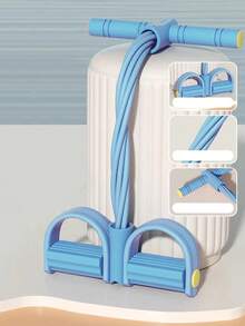 Banda de resistencia con pedal para el hogar - Cuerda elástica de tracción, adecuada para ejercicio en el hogar, entusiastas del yoga, mejora la flexibilidad corporal, flexibilidad, mantiene la figura, pedal de banda de resistencia, cuerda de tensión, asistente de abdominales, herramienta de adelgazamiento de la barriga de espalda abierta para mujeres, cinturón de resistencia para estiramiento, ejercitador de muslos, gimnasio, sudoración, Pilates. - Multicolor - Ver 12