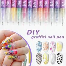 1 pieza Marcador acrílico impermeable y de secado rápido para arte de uñas y dibujos, punta fina, recargable, marcador colorido DIY para pintar uñas