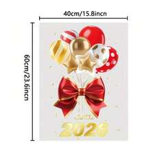 1pc 2026 Happy New Year Colorful Balloon Window Sticker, Removable Static Cling Decal, Suitable For Home, Store, Mall, Bar New Year Decoration - Multicolor - View 3