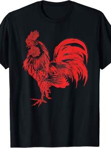 S Red Rooster Shirt Y Vintage Rooster Tee T-Shirt - 款式18 - 查看 1