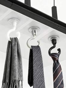 360-Degree Rotating Nnail Seamless Hook, Perforation-Free Large Mosquito Net Curtain Hook, Home Adhesive Coat Hook, Bathroom Decoration, Foldable, Storage Wonder, Suitable For Various Hanging Scenarios, Flip And Self-Adhesive Design, Valentine's Day Gift, Essential For Returning To School. - Multicolor - View 8