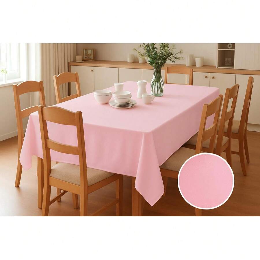 Oxford 6-Seater Tablecloth With Hemmed Finish - Baby Pink - View 1