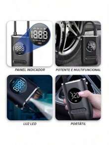 Mini Portable Air Compressor Rechargeable Digital USB Tire Inflator Immediate Shipping - màu đen - Xem 3