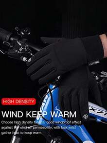 Guantes gruesos a prueba de viento para hombre, guantes cómodos y cálidos de dedo completo con pantalla táctil, guantes antideslizantes para ciclismo, diseño ergonómico, esenciales para esquiar y deportes