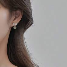 Vintage Bowknot Cat's Eye Stone Pearl Earrings With A Chance To Buy One Get Two Free Or Buy One Get Three Free - 彩色 - 查看 7