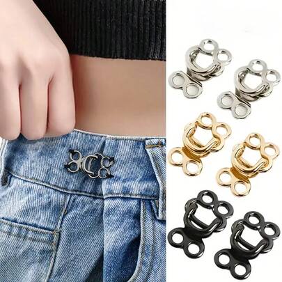 6/10pcs Metal Alloy Invisible Snaps, Hooks, For DIY Sewing, Handbags, Pants, Skirts, Collars, Coats, Sewing Accessories