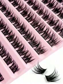 120 PCS Dramatic Eyelashes Bundles Crossed Natural Soft Faux Mink Individual Fluffy DIY Clusters Lashes Segmented Eyelash Extensions Makeuplash Clusters,Eyelash Clusters,Individual Eyelashes,Lashes,Fake Lashes - D - View 6