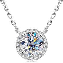 Moissanite Necklaces For Women, 1-3 CT Solitaire Pendant 925 Mother's Day Wedding Gifts For Her2025 - 圓形光環-1CT - 查看 12