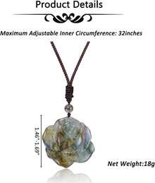 Collar de cristal de labradorita para mujer, piedra natural tallada con luna y estrella, collar colgante ajustable de energía y protección, regalo de joyería para mamá, Día de la Madre 2025 - Luna Estrella - Ver 10