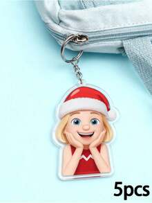 Llavero personalizado, llaveros acrílicos personalizados, colgantes acrílicos, regalo de Navidad, decoración navideña, adornos navideños, adorno colgante personalizado para el automóvil familiar, regalo para padres, abuelos, personajes de dibujos animados personalizados, llaveros acrílicos para uso diario, colgantes acrílicos para mochilas escolares de niños, colgantes de llaves acrílicos para personas mayores y llaveros acrílicos para conmemoraciones familiares
