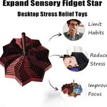 1 pieza Objeto de extensión sensorial estrella impreso en 3D, mango hexagonal fractal expandible, diseño espiral giratorio de panal, regalo perfecto para adultos - Multicolor - Ver 8