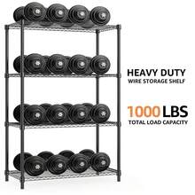 M MZG 1250 Lbs/1000 Lbs Heavy Duty Storage Shelf,  NSF-Certificate Industrial Metal Steel Wire Shelving Unit For Garage, Pantry, Laundry Room & Kitchen Organization, Easy Assembly Metal Rack, Black 13.8" D X 35.4" W - 黑色 - 查看 11