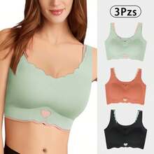 Underwear&Sleepwear Basics 3/2 piezas Set sujetador, Sujetadores y Corpiños para Mujer con patchwork de dos colores - Verde - Ver 10