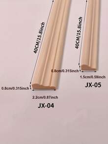 12pcs Natural Wood Beaded Molding Sticks - Half Round Bobbin Trim For DIY Home Decor, Cabinets, Furniture & Paneling Projects, Unfinished Wood Craft Supplies, Wood Molding For Cabinets, Cabinet Embellishments, Rustic Charm, Smooth Texture, Wood Trim, Craft Enthusiasts, Cabinet Embellishments, Rustic Decor, Handcrafted Look, Wood Trim, Craft Enthusiasts - Multicolor - View 12