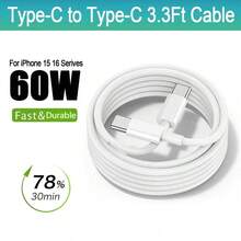 1-3 pezzi Cavo di ricarica e dati USB C a Type-C, ricarica rapida, 3,3 ft/100 cm, compatibile con 17 Pro Max/17 Pro/16 Plus/17/Air/16/15/15 Plus/15 Pro/15 Pro Max, Galaxy S25 Ultra S24+ S24 S23 S23+ S23 Ultra S22+ S22 Ultra S21/S21 Ultra S20+/S20 Ultra Series