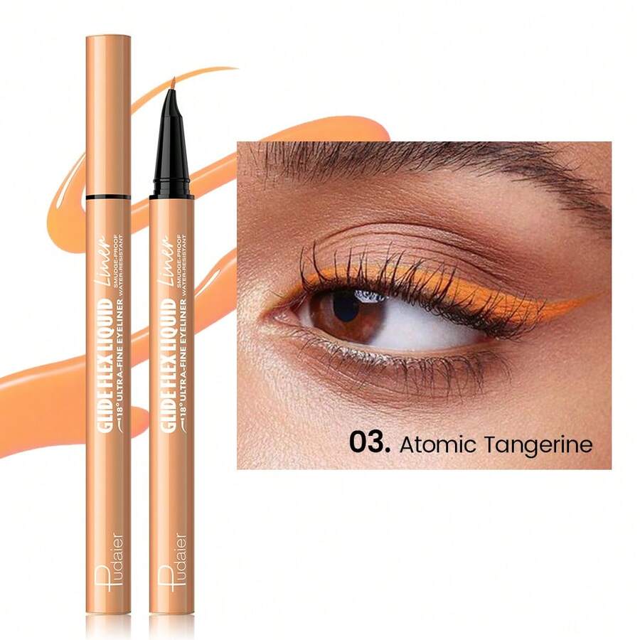 Pudaier Matte Liquid Eyeliner Pen - Waterproof, Quick-Drying, Smudge-Proof, Super Fine Tip, Create Cat Eye Makeup, Suitable For Daily And Party Occasions - #03 - View 1
