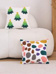 1 pieza Funda de almohada de árbol de Navidad de peluche, funda de almohada de estilo retro para decorar el sofá de la sala de estar, adecuada para cubrir sofás, camas, sillas, dormitorios, salas de estar, cabañas, patios, decoración navideña