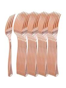 150/75/50/25pcs Rose Gold Cutlery Set, High-End Shiny, Suitable For Birthday Parties, Festivals And Other Occasions, Elevate The Party Atmosphere!