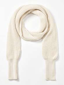 1 件女士纯色镂空针织披肩，十字设计带袖保暖套头外套披肩上衣，休闲百搭舒适保暖披肩，极简主义风格适合日常穿着、外出、旅行，搭配长裙 - 彩色 - 查看 6