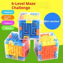 毕业季1件透明3D迷宫球玩具，滚球减压游戏 - 训练手眼协调能力、注意力和耐力，减压玩具（颜色随机），圣诞节/复活节礼物 - 彩色 - 查看 12