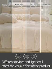 2/3 piezas Juego de ropa de cama de terciopelo de unicolor, ropa de cama de unicolor, decoración acogedora de la habitación, suave y cálida, amigable con la piel, serie de unicolor, fácil de cuidar, ropa de cama de otoño/invierno para la habitación de invitados y el dormitorio, se ajusta a varios tamaños de cama (1 funda nórdica y 1/2 funda de almohada, no se incluye el edredón), textil para el hogar, regalo de ropa de cama, lavable a máquina - Beis - Ver 6