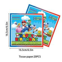 Cartoon Game Birthday Party Decoration Set, Including Cups, Napkin Plates, Candy Boxes, Gift Bags, Tablecloths, Pull Flags Games. Theme Balloon Party Set, Tableware, Children's Toys.