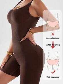 3PCS Shaping Mid Thigh Shapewear Bodysuit Body Shaper Bust&Butt Lifter-Tummy Waist Thigh Control - 紅色 - 查看 6