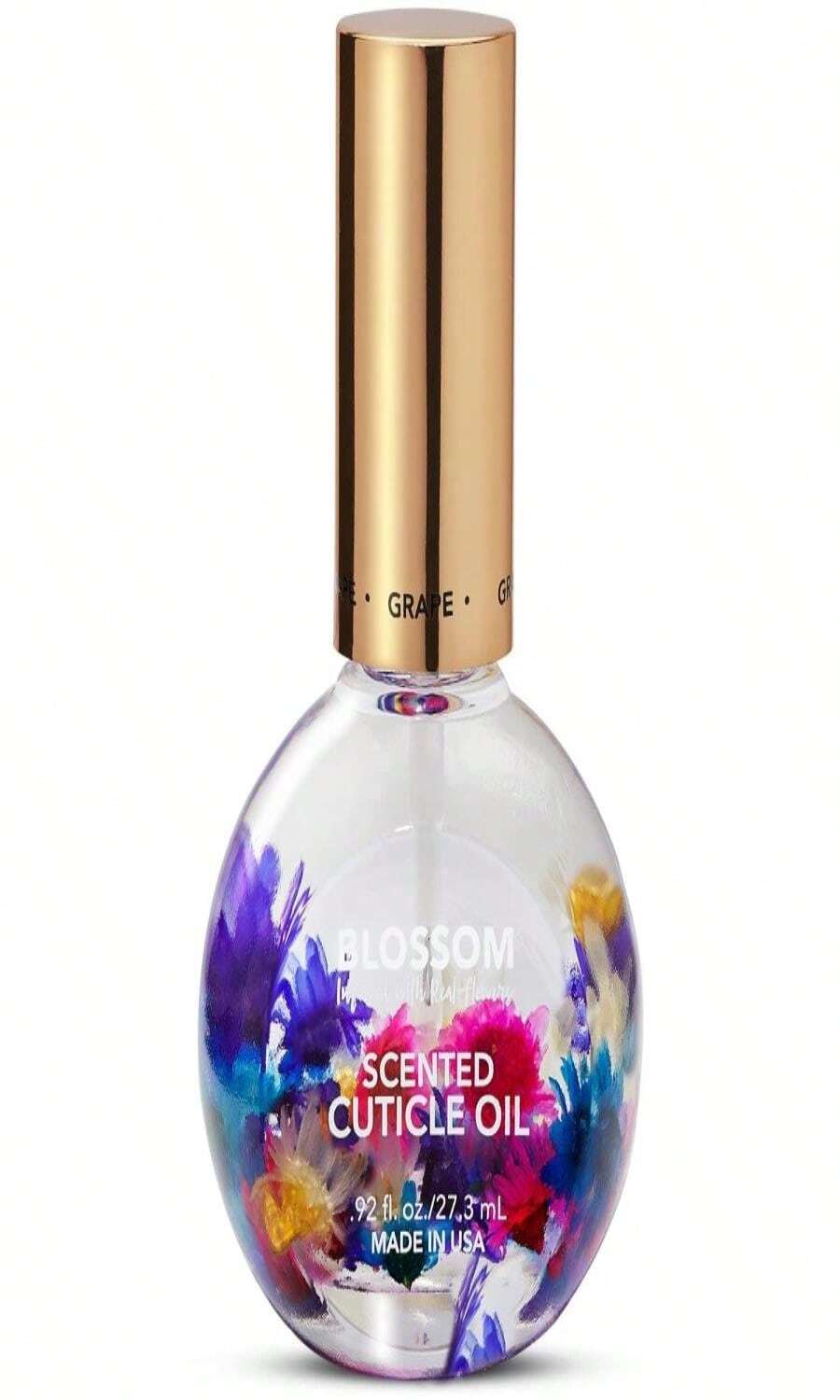 Blossom Cuticle Oil For Nails, Hydrating, Moisturizing, Scented Nail Oil Cuticle Care, Infused With Real Flowers, Made In USA, 0.92 Fl. Oz, Grape - Đen và trắng - Xem 1