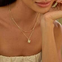 Initial Necklaces For Women 14k Gold Plated Dainty Layered A-Z Letter Pendant Necklaces For Women  Personalized Name Necklace Gold Jewelry Gifts Fashion Accessories2025 - l - 查看 2