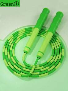1pc Adjustable Bamboo Segment Jump Rope, Colorful Skipping Rope For Beginners, Fitness Exercise Speed Jumping Rope With Signature Space