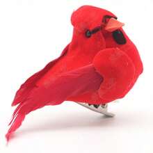 8 piezas Adornos navideños de pájaros rojos tipo petirrojo con nido, decoraciones de espuma de pájaros de color rojo brillante, guirnalda de plumas rojas, decoraciones colgantes para centro de mesa, decoraciones de fiesta, adornos navideños para el árbol, decoraciones de Acción de Gracias, jardín de hadas, decoración del hogar, decoración navideña para el hogar, decoración de habitación, 2025, decoraciones de boda, decoraciones de fiesta