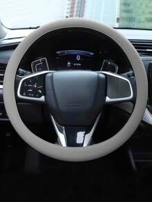 1 件黑色硅胶汽车方向盘套，超薄，时尚，吸汗，防滑，四季通用 - 黑色 - 查看 10