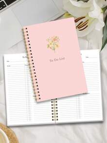 1pc Daily Planner Notebook, A5 Minimalist Daily Task Planner With Progress Tracker, Notes & Priorities,Perfect For Personal, Work & School Use,Office Supplies,Christmas Gifts,Office Desk Accessories
