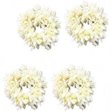 MX  Mogra White Gajra Hair Accessories Gajra Rubber Band For Women Pack Of 4 (White) - 如圖 - 查看 6