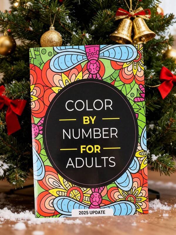 1 PIEZA Colorear por número para adultos: 75 hermosas imágenes diseñadas para la diversión, la relajación de adultos y el alivio del estrés para colorear durante horas (incluye flores, animales, mandalas, naturaleza, paisajes y mucho talla grande). Regalo ideal para Navidad