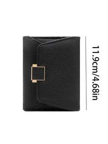 Solid Color Short Wallet For Students, Minimalist Compact Bifold Wallet, Fashion Card Holder, Multi-Function Coin Purse Clutch - Multicolor - View 3